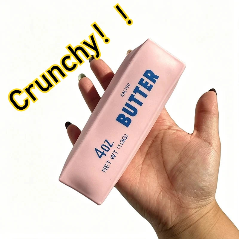 Butter Stick Squishy Stress Ball Fidget Toy Crunchy Squeeze round Blocks Anti Stress ASMR Hand Relaxation Gift for Stress Relief