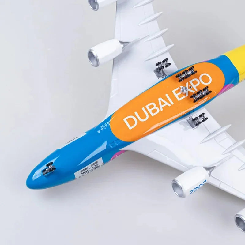 1/160 Scale Emirates A380 Plane Model Aircraft Airplane Airways W Light Diecast Resin Collection Display Toys Gifts