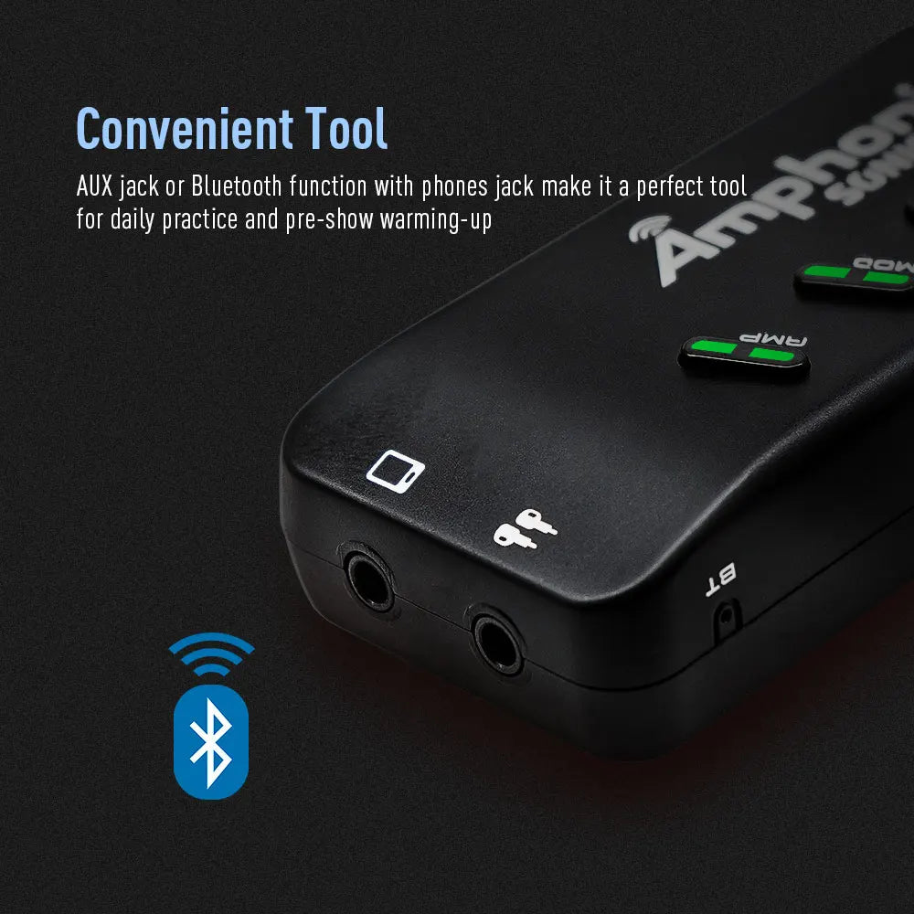 SONICAKE Bluetooth Headphone Guitar Amplifier Plug-In USB Chargable Portable Pocket Carry-On Bedroom Multi-Effects QAP-10
