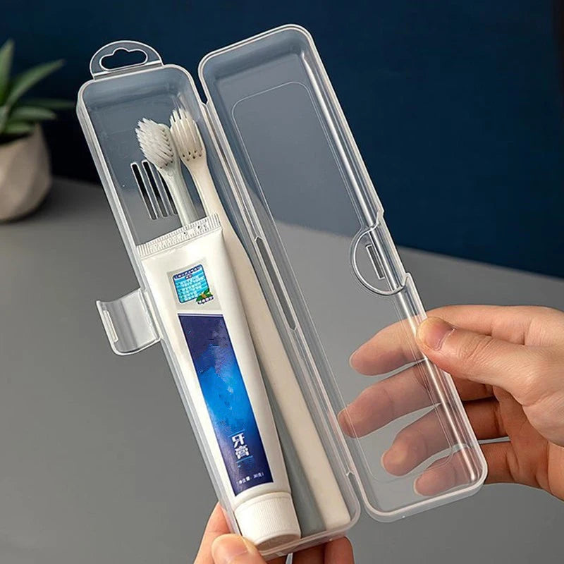 ●Portable Toothbrush Box Plastic Travel Toothbrush Case Transparent Toothbrush Holder Organizer Travel Practical Accessories