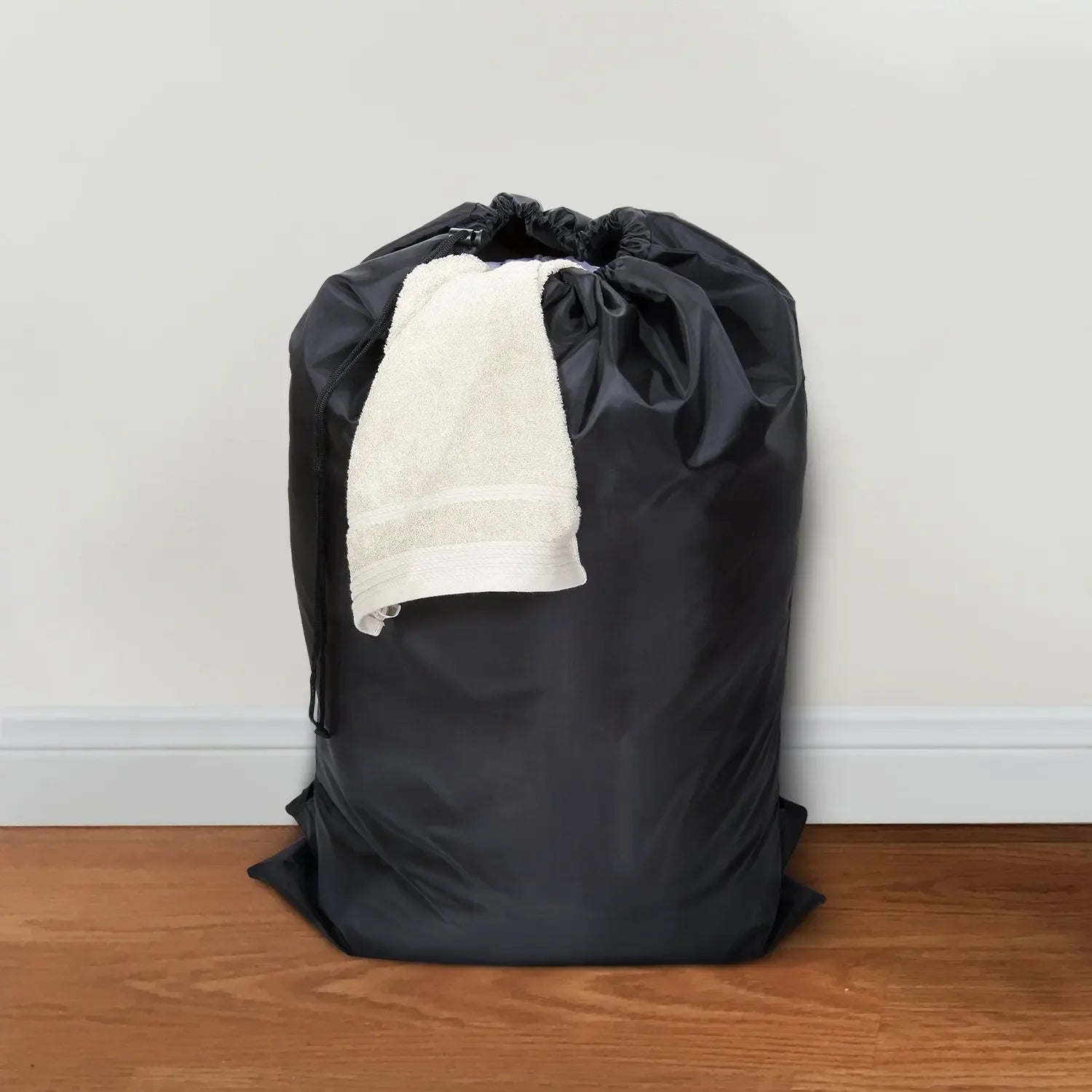 Black Oversized Polyester Waterproof Heavy-Duty Backpack Laundry Bag Camping Travel Clothing Storage Bag Men Women Duffle Bag