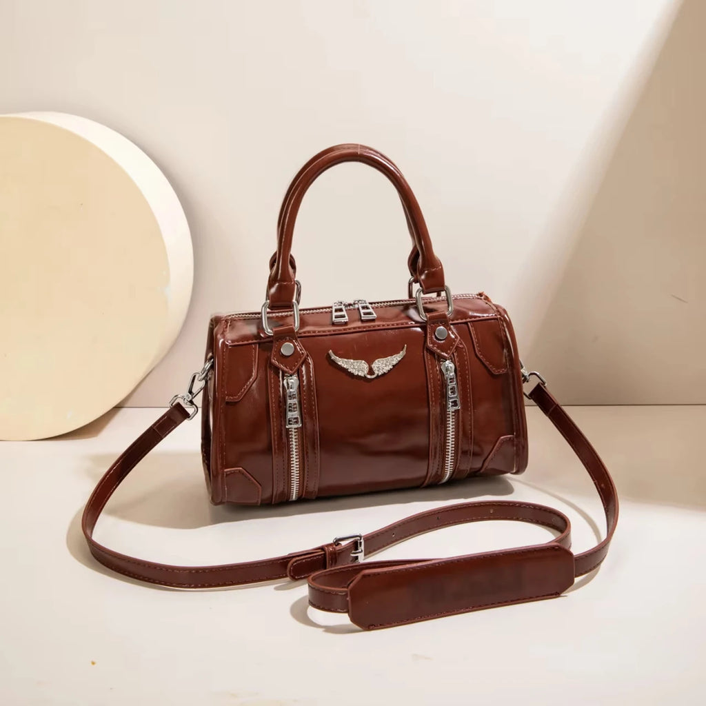 Luxury Rivet Wing Pillow Handbags Luxury Designer 2026 Shoulder Bag Women Soft PU Zipper Closure Crossbody Bag Casual Purse