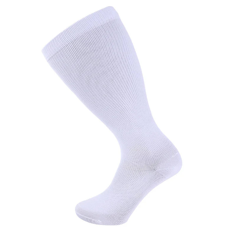 2XL-7XL Plus Size 20-30 mmHg Compression Socks for Women Men Wide Calf Extra Large Knee High Flight Sock for Circulation Support