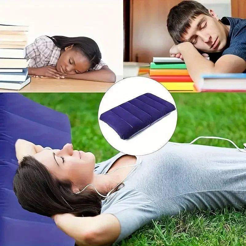 47x30cm Air Cushion Pillows Outdoor Camping Sleep Cushion Folding Square lnflatable Pillows Travel Backrest Plane Head Rest Big