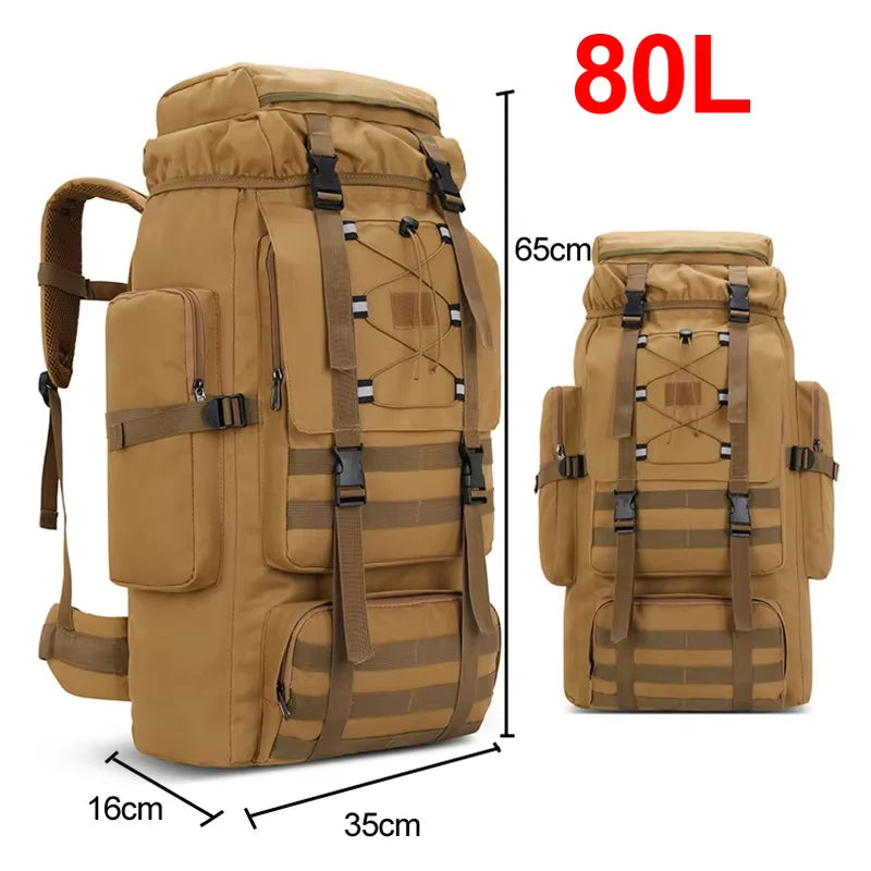 130L Hiking Camping Backpack Travel Large Luggage Bag Men Trekking Outdoor Sports Pack Molle Trekking Rucksack For Men Big Bag