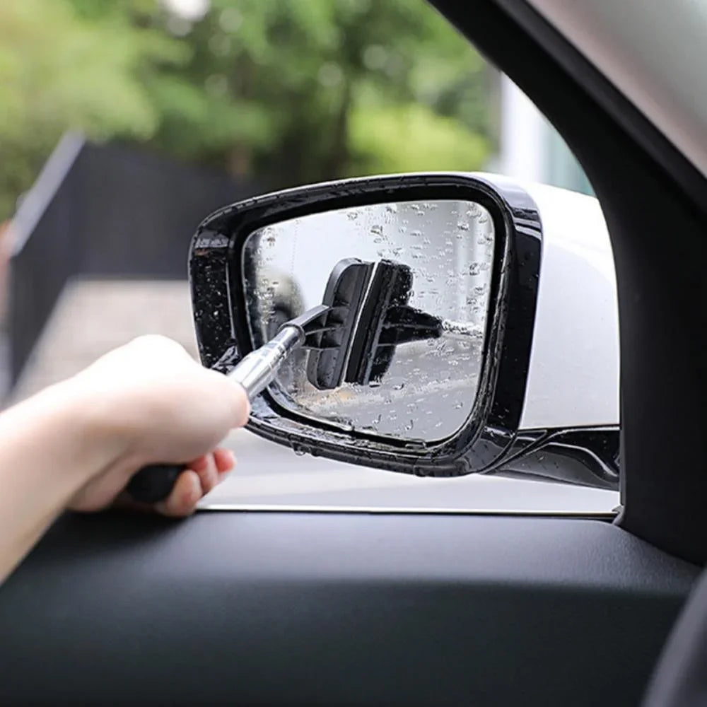 Portable Rainy Glass Window Cleaning Tool Wiper Extendable Handle Car Side Mirror Squeegee Telescopic Rearview Mirror Squeegee