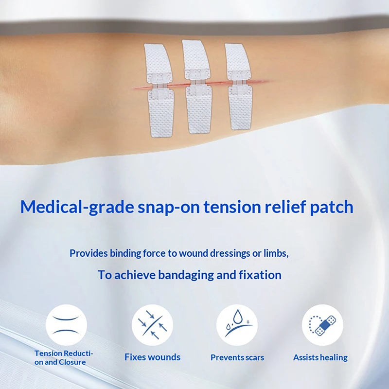 New.Painless Wound Closure Zipper Band-aid Suture-Free Dressing Patch Zip Suture Reducer Portable Outdoor Band Aid for Minor Cut