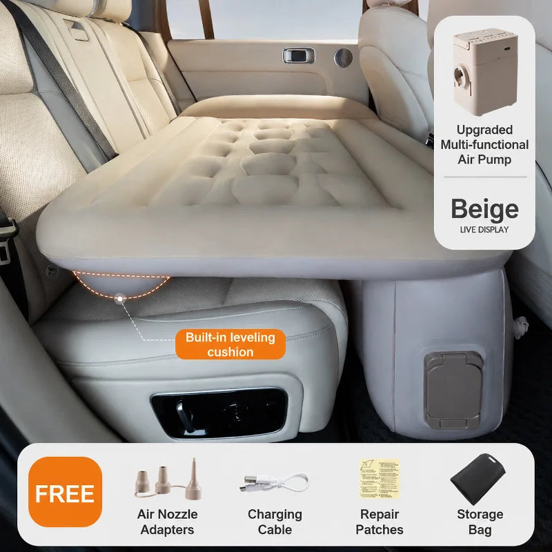 Car Back Electric Inflatable Bed One-touch Inflatable Thick Air Cushion Portable Sleeping Mattress Pad Suitable for Travel