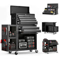 Mobile 3-in-1 Tool Chest with Lockable Steel Cabinet, Detachable Top and Bottom Storage, Ideal for Workshops and Repairs