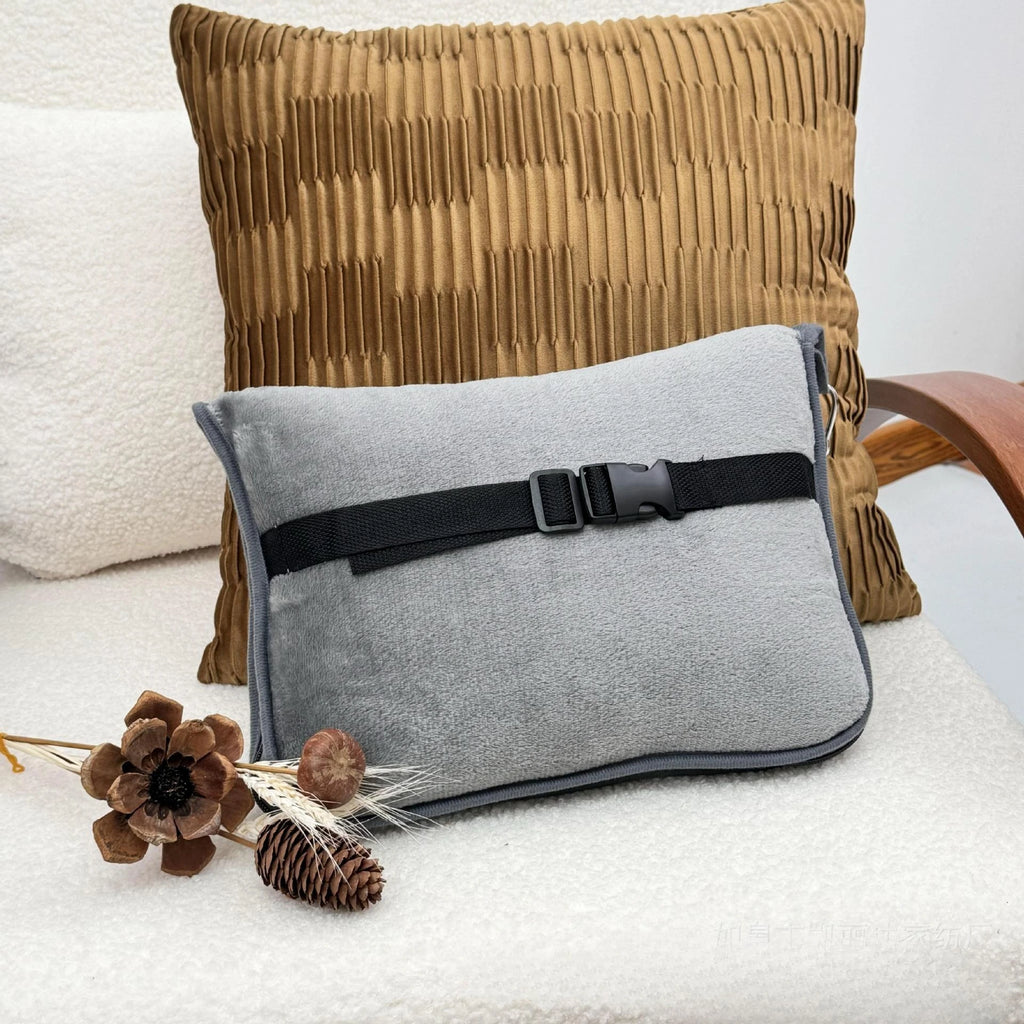 Outdoor Plane Blanket Travel Blanket Two-in-one Convenient Folding Storage Nap Blanket Flannel Lunch Blanket