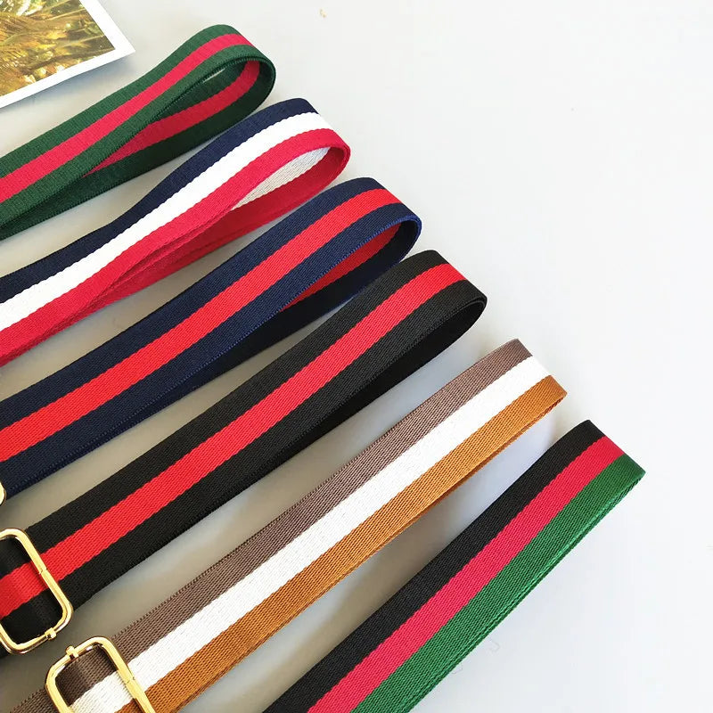 New Shoulder Strap Bag Accessories Colorful Versatile Single Shoulder Oblique Span Extended Wide Bag Adjustable Striped Webbing
