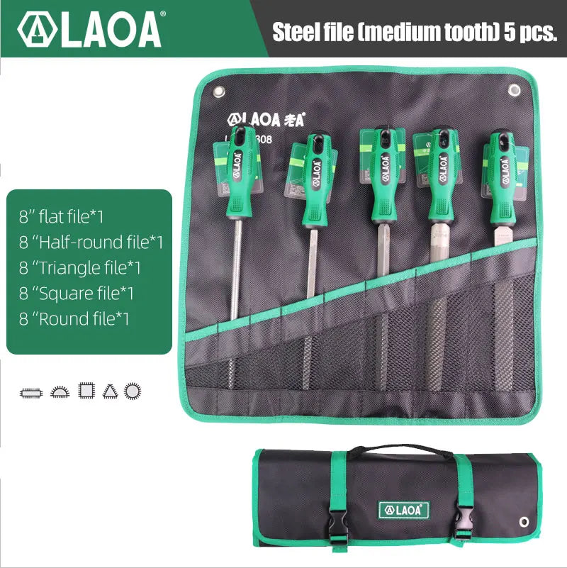 LAOA Assorted Files Set 10Pcs High Carbon Steel Precision Hand Tools for Metal Wood DIY Professional Sharpening Smoothing