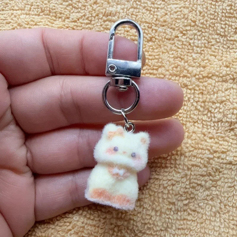 6pcs resin plush cute three-dimensional cat earrings, cat accessories wholesale, versatile jewelry materials
