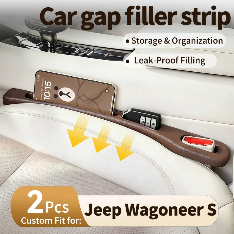 Car gap filler strip for Jeep Wagoneer S Car seat anti-leak strip, prevents phone dropping, side gap storage, space-saving 2PCS