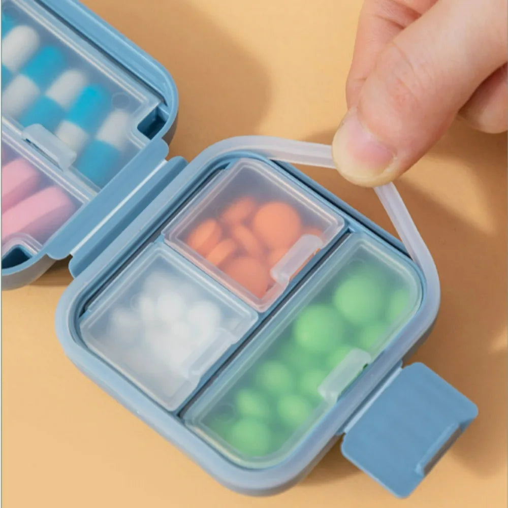 1PCS Travel portable dustproof medicine box with silicone ring double sealing compartment storage box and mini packaging box