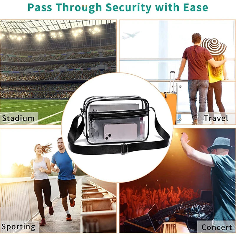 PVC Transparent Shoulder Bag Woman Crossbody Bags Concerts Sports Events Waterproof Jelly Pack Summer Travel Purse Phone Pouch