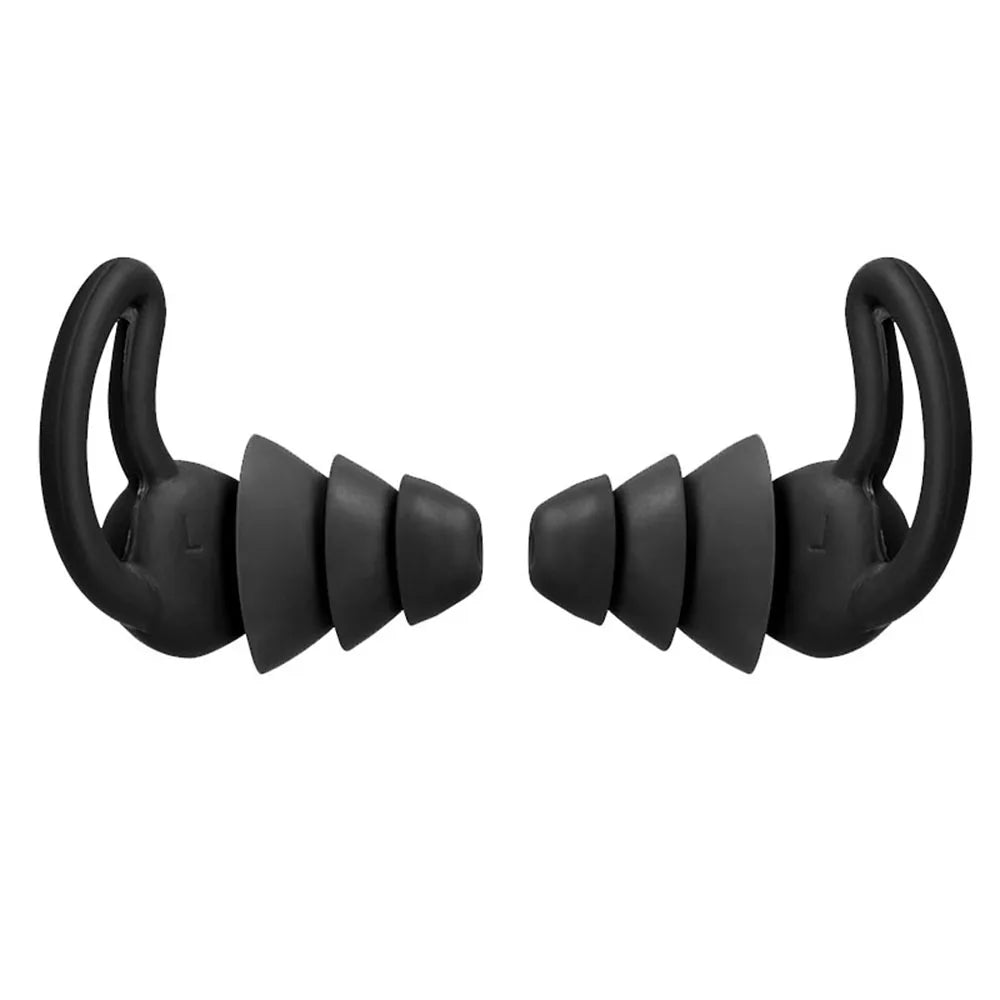 1Pair Soft Silicone Ear Plugs Tapered Travel Noise Reduction Earplugs Sleep Sound Insulation Ear Protector 2/3 Layers