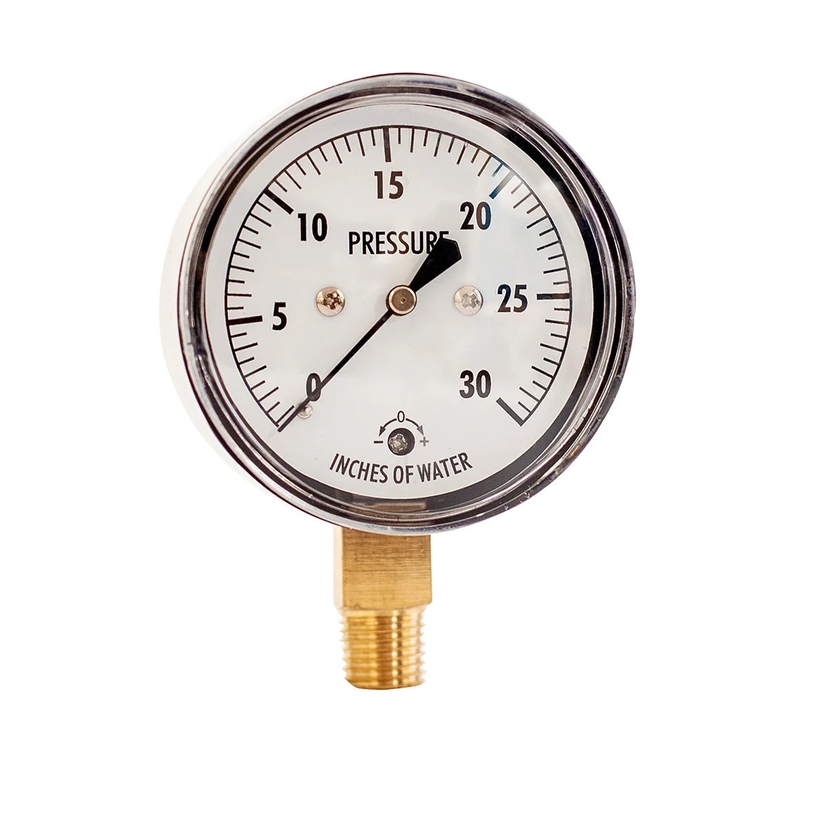 JIVTO Low Capsule Pressure Gauge 2-1/2  Dia, 1/4 NPT Lower Mount 3, 5,10 Psi 15, 20,30,60 IWC