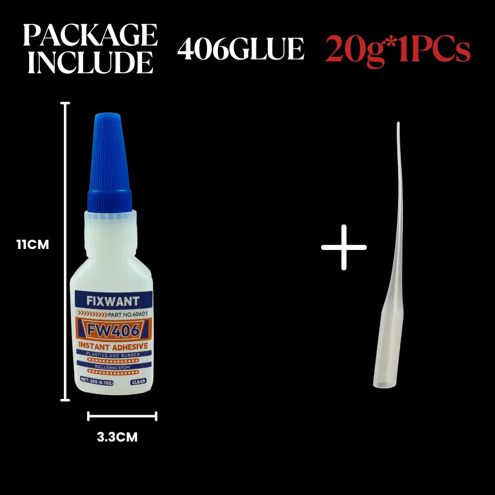 20g FW401/406/495/480 Super Glue Instant Quick-Drying Cyanoacrylate Adhesive Leather Rubber Wood Metal Strong Bond Liquid Glue