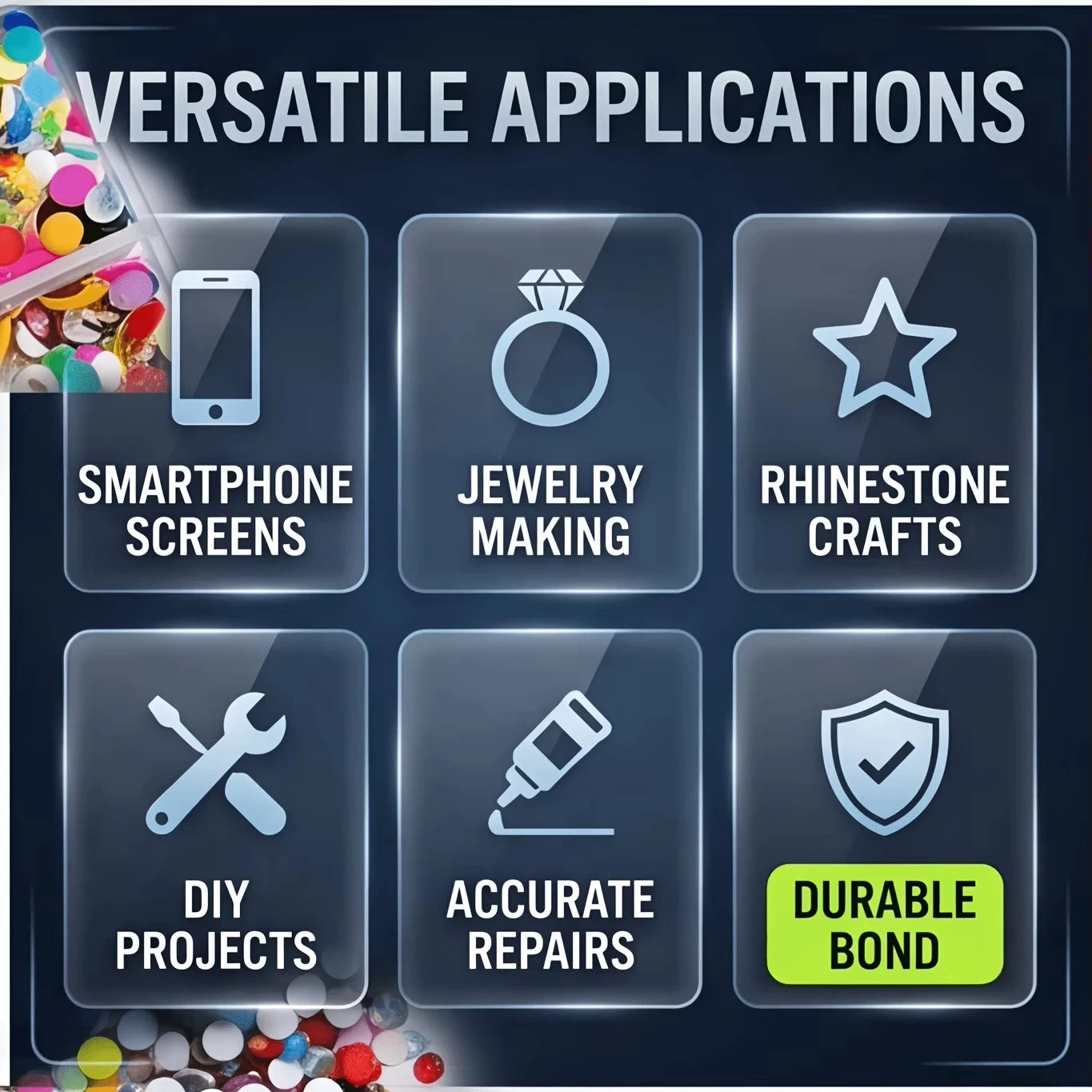 High-Viscosity Adhesive (50g Phone Repair Glue) – Waterproof, Transparent, Multi-Purpose Resin Glue – Includes Repair Tools