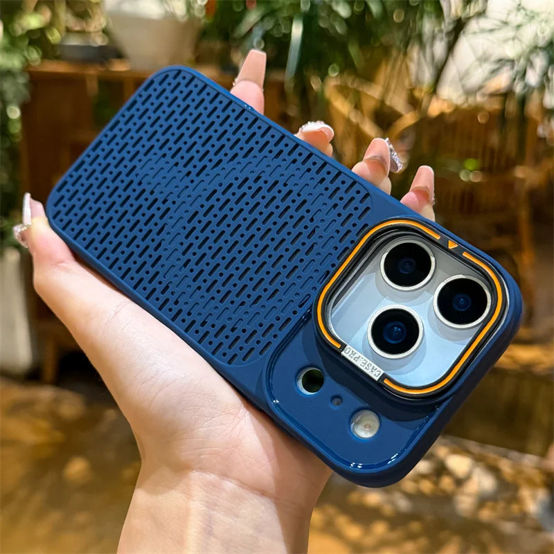 Cooling Mesh Camera Mount Case For iPhone 17 15 14 13 12 16 Pro Max Plus For Magsafe Charge Shockproof Heat Dissipation Cover