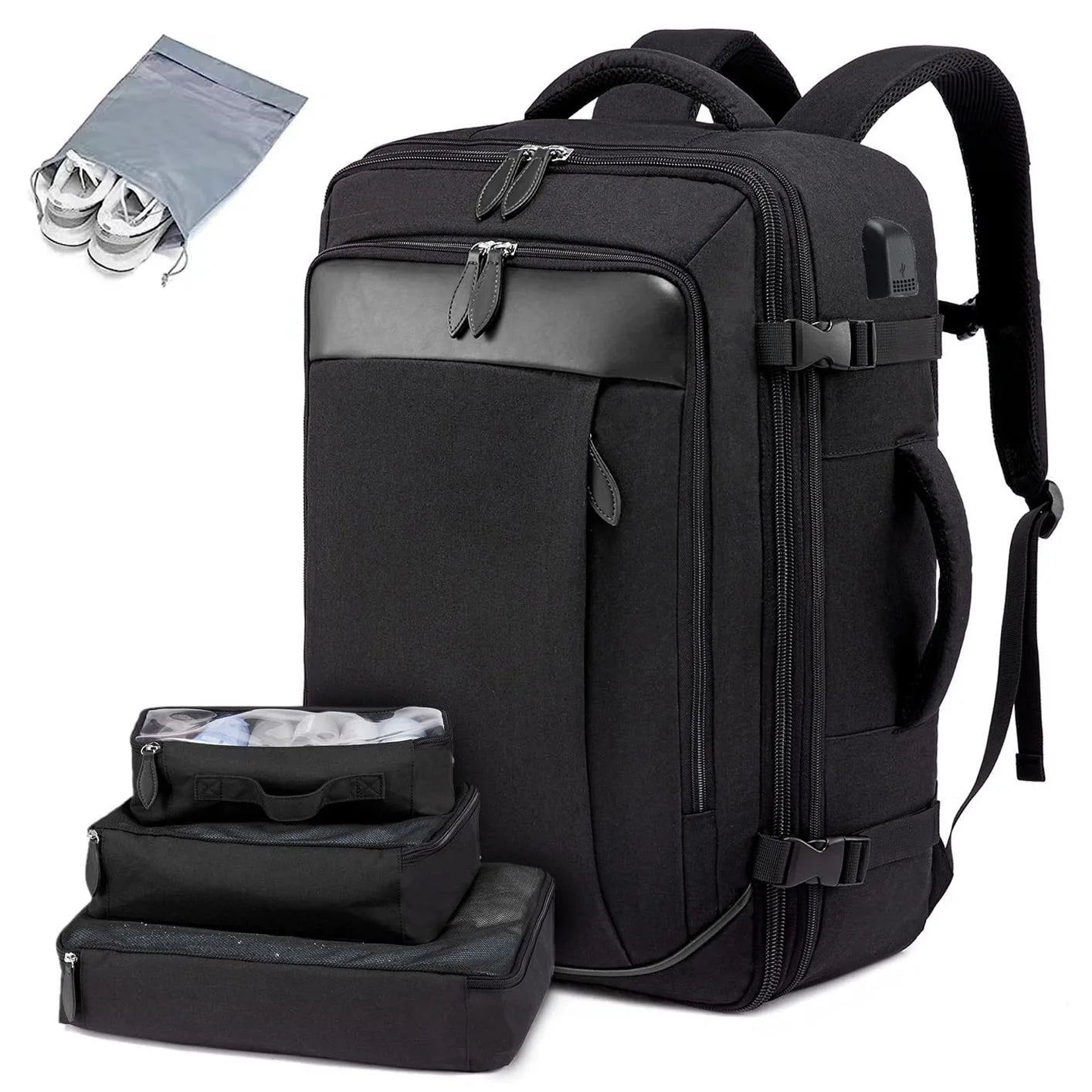 Large Capacity Travel Expandable Large Suitcase Backpacks With 4 Packing Cubes Water Resistant Luggage Daypack Backpack Mochila