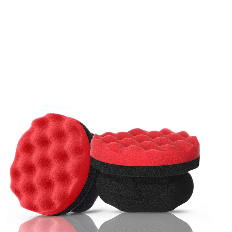 2 Pieces Tire Dressing Applicator Washable 4 Inch Car Detailing Foam Sponge Flat /Wave for No Mess Tire Detailing Supplies