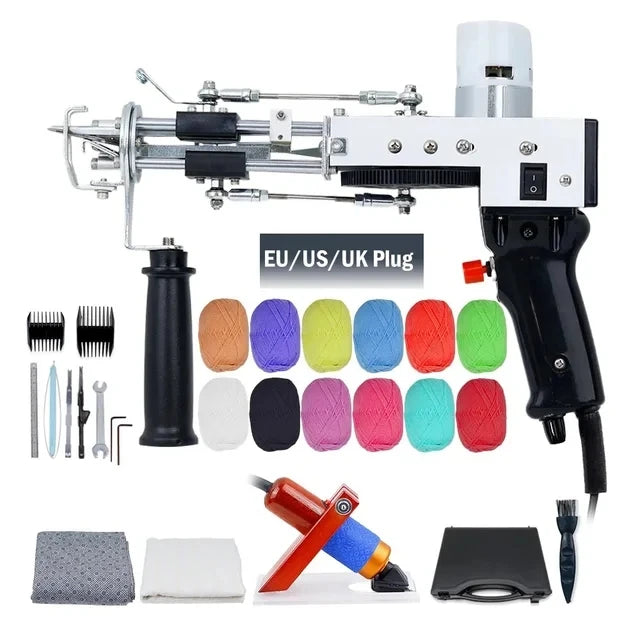 Tufting Gun 2 in 1 Set Electric Carpet Tufting Gun Electric Carpet Tapis Knitting Tufting Pistol Weaving Flocking Rug Machine