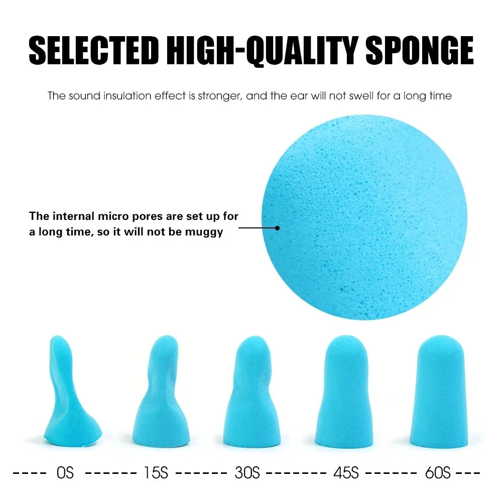 Ear Protection Comfort Soft Foam Ear Plugs Tapered Travel Sleep Noise Reduction Prevention Earplugs Sound Insulation