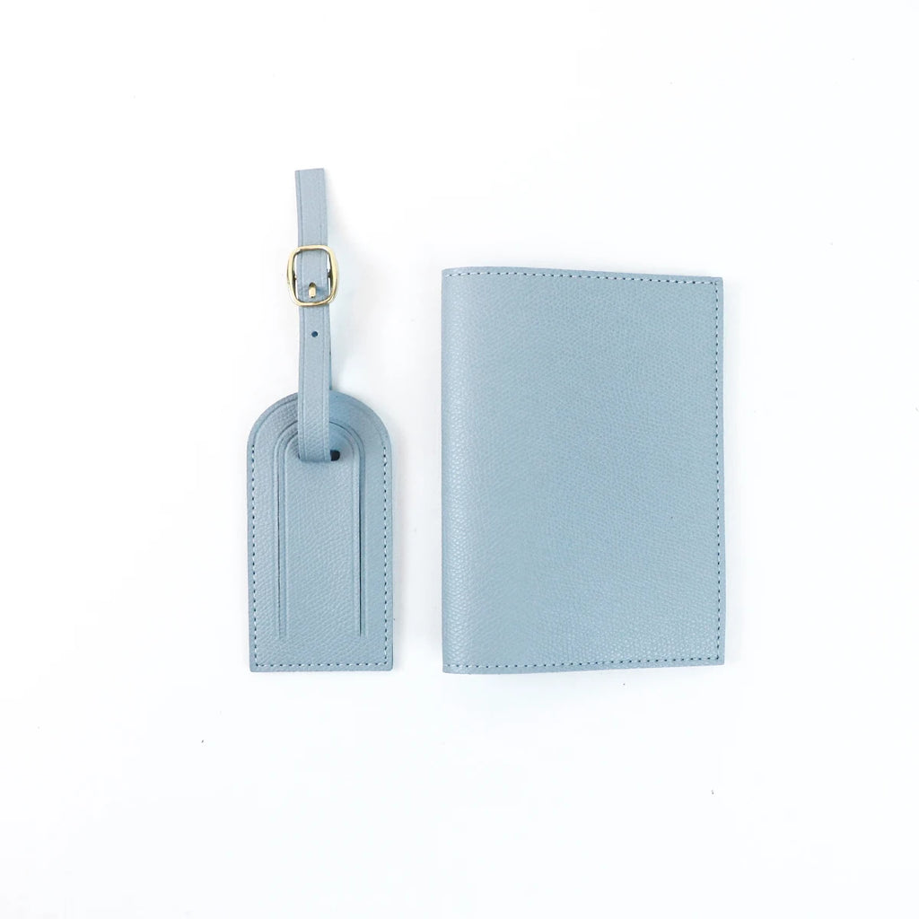 Customized letter pu leather anti-loss luggage tag + two-piece set for travel document and passport holders