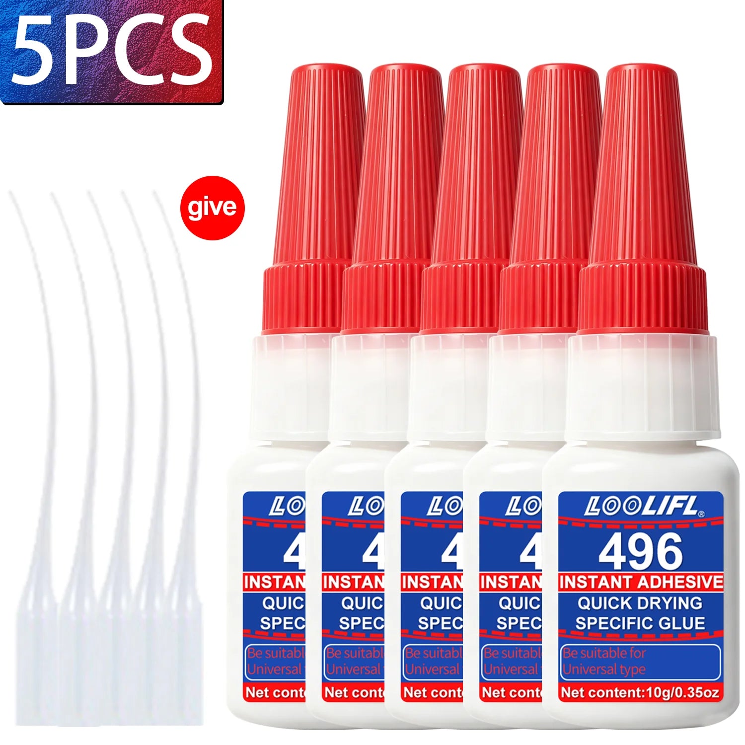 LOOLIFL 10ML Strong Adhesive Liquid Transparent Super Glue Instant Quick-Drying For Bond Plastic Wood Metal Crafts Repair Tools