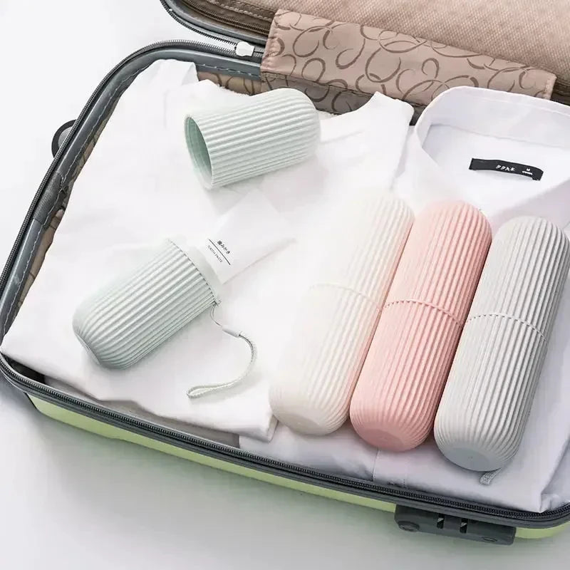 1/2/3/4Pcs Portable Toothbrush Cup Bathroom Toothpaste Holder Storage Case Box Organizer Travel Toiletries Storage Cup
