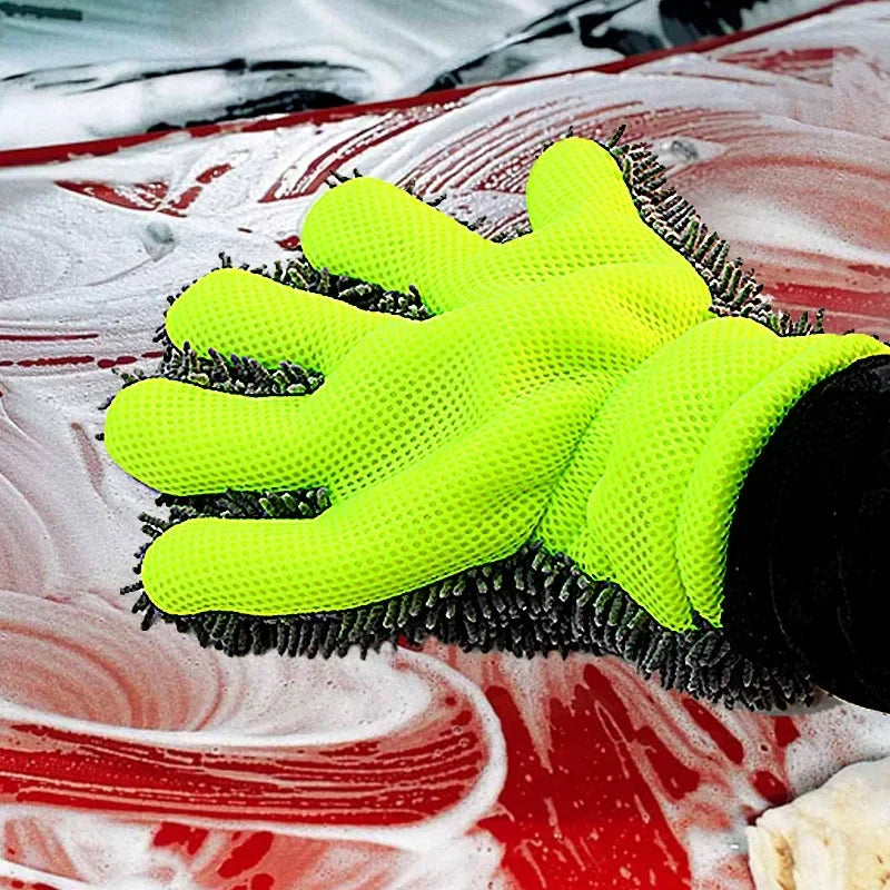 1/2pcs Ultra-Luxury Microfiber Car Wash Gloves Car Cleaning Tool Home Use Multi-function Cleaning Brush Detailing Washing Gloves