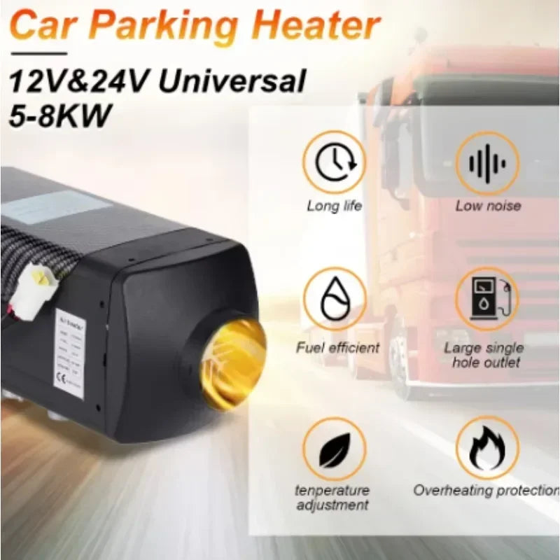 Car Air Heater 5KW 12V/24V Ignition Copper Heater Integrated Auxiliary Diesel Heater Auto Parking Fuel Heater for Websato