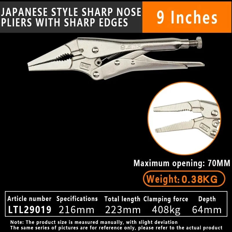 LAOA 5 /7 /10 inch Locking Pliers Round Nose Welding Tool Straight Jaw Lock Mole Plier Vice Grips Pliers Set