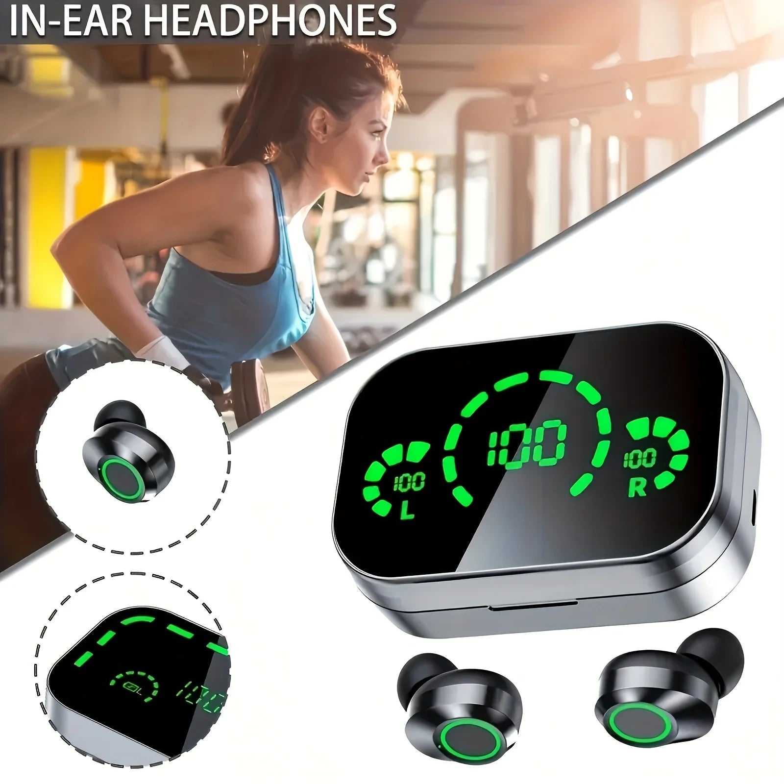 YD03 Wireless Bluetooth Earphones Headphones With Charging Bin Display Touch Control Earbuds for Muisc Outdoor Sport Headset