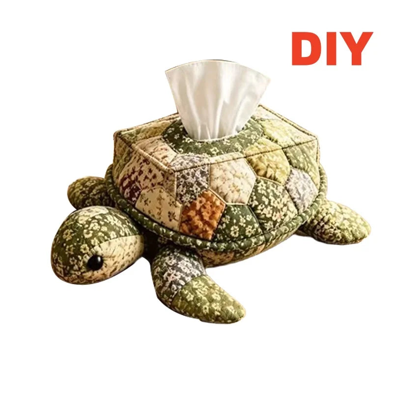 DIY Patchwork Tissue Box Cover Kit Precut Cloth Sewing Thread Tools Handmade Napkin Holder Craft Hobby Home Table Decor Gift