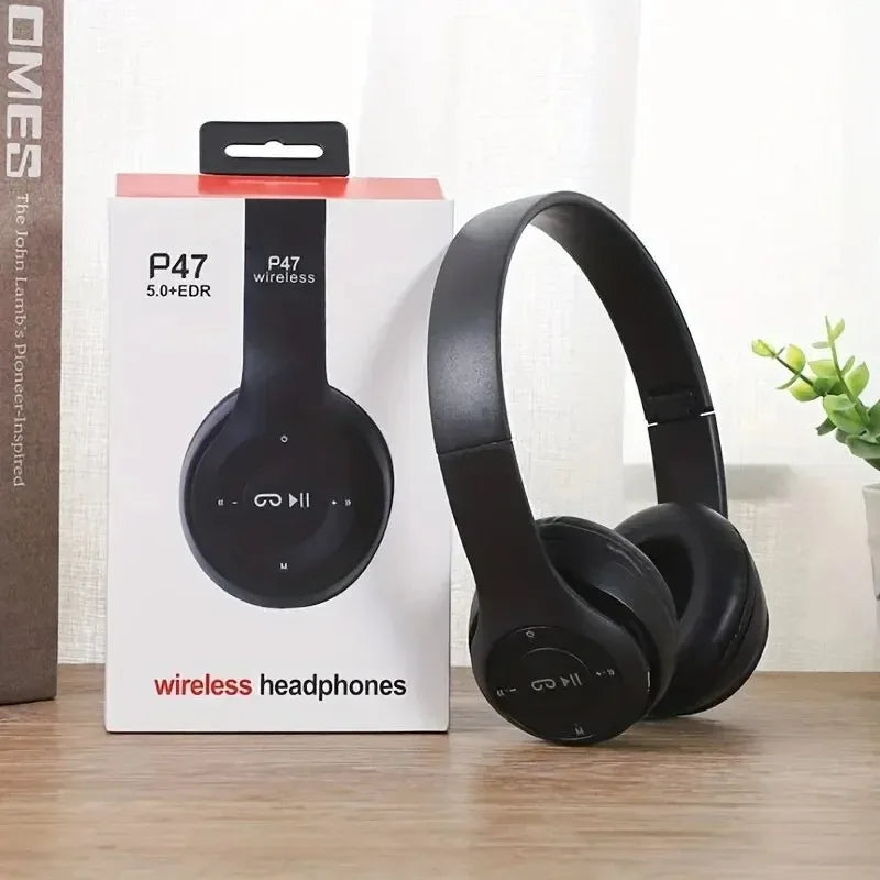 New P47 TWS Headset  Bluetooth Headset Folding Series Wireless Sports Game Stereo Headset for iPhone Huawei XiaoMi Samsung