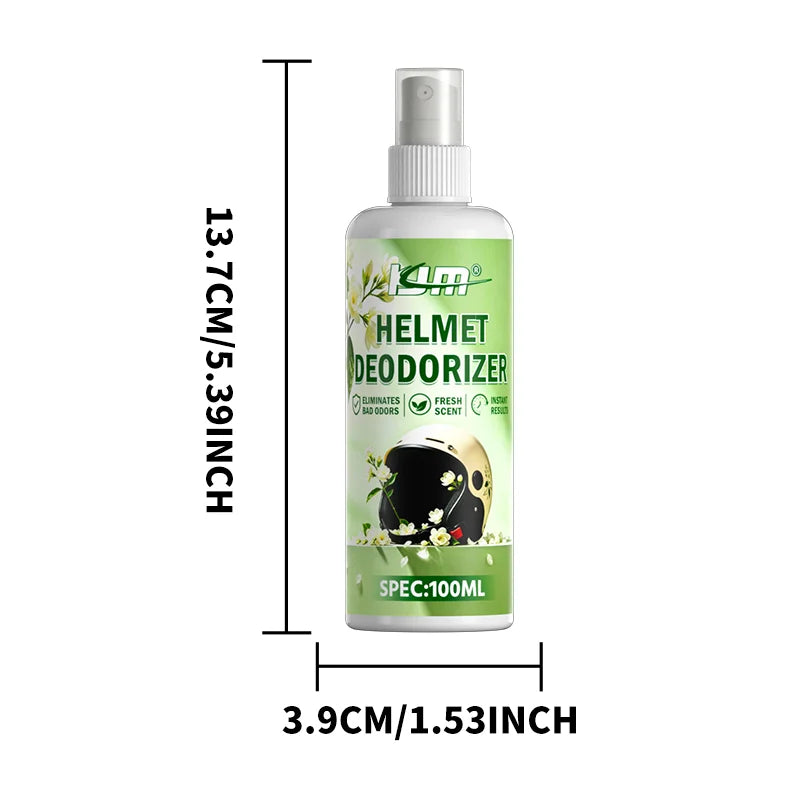 KJM 100ML Fast-Acting Motorcycle Helmet Deodorizing Spray - Inner Liner Sweat & Odor Removal Cleaner for Riding Gear