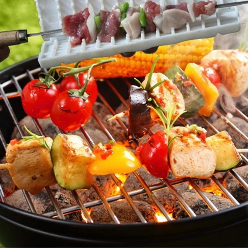 Kitchen Convenience BBQ Tools Meat Grill Skewer Multi-function Barbecue Grill Needle With Box Safety Meat Vegetable String