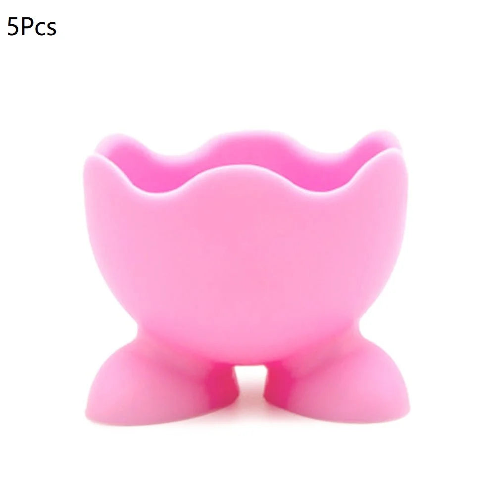 1/2/4Pcs Cute Creative Egg Cup Holder Plastic Eggs Holder with Feet Eggs Separator Boiled Eggs Container Kitchen Accessories