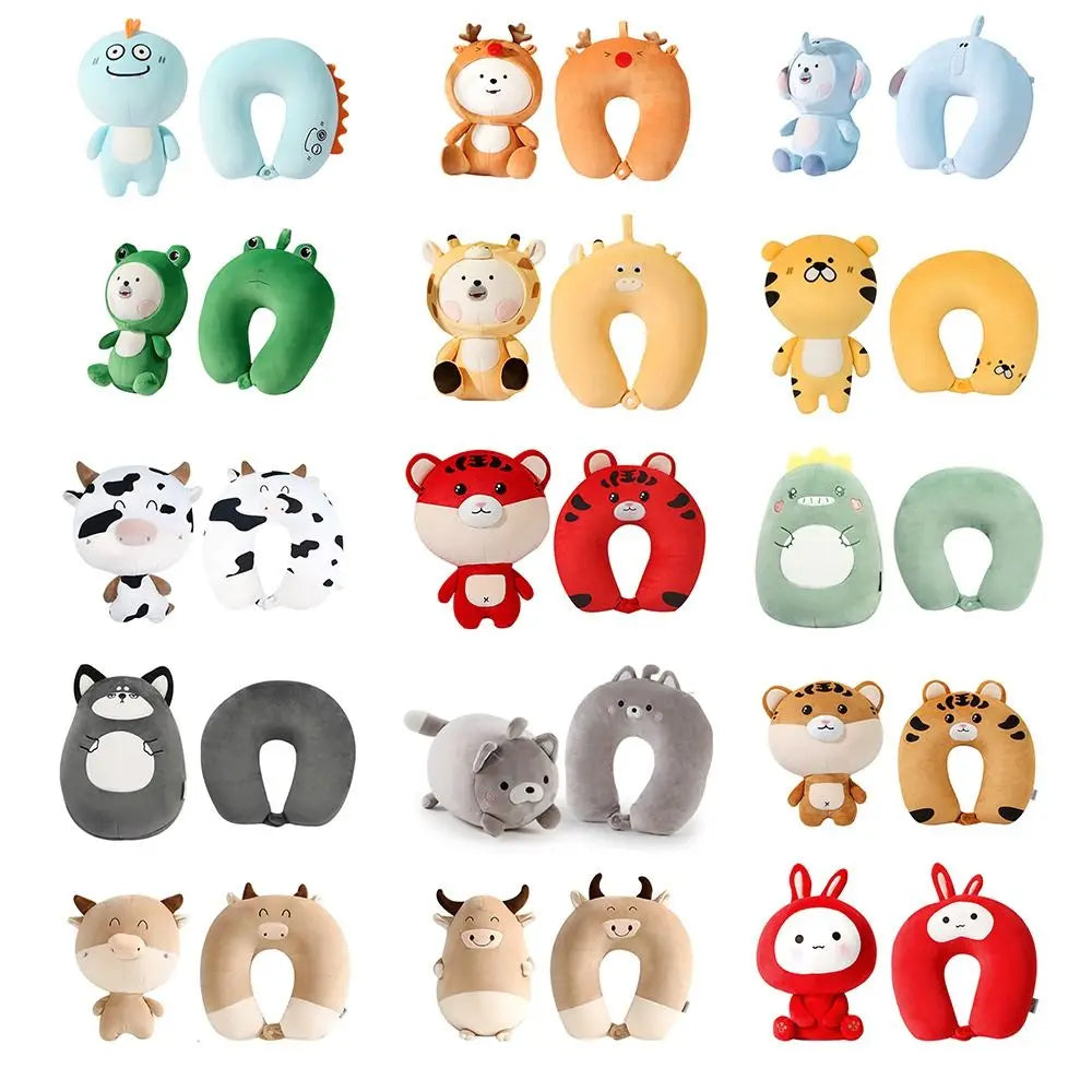 Healthcare Soft Cervical Cartoon Changable Penguin Whale Protection Neck Fluffy Pillows U Shaped Travel Pillow