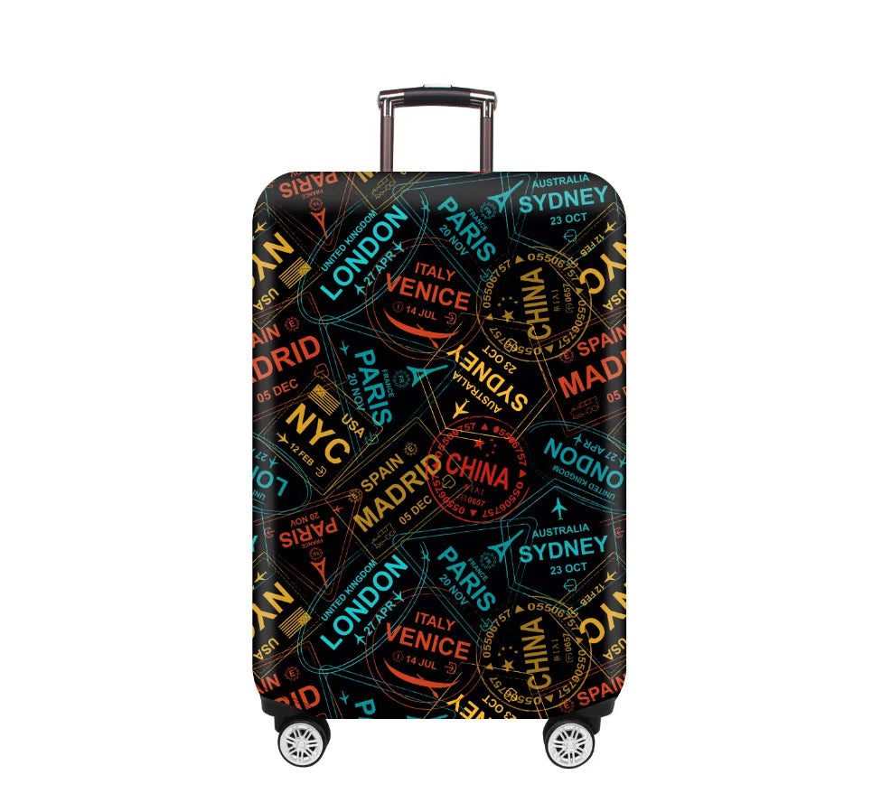 Thick Elastic Cartoon Luggage Protective Cover Zipper Suit For 18-32 inch Bag Suitcase Covers Trolley Cover Travel Accessories