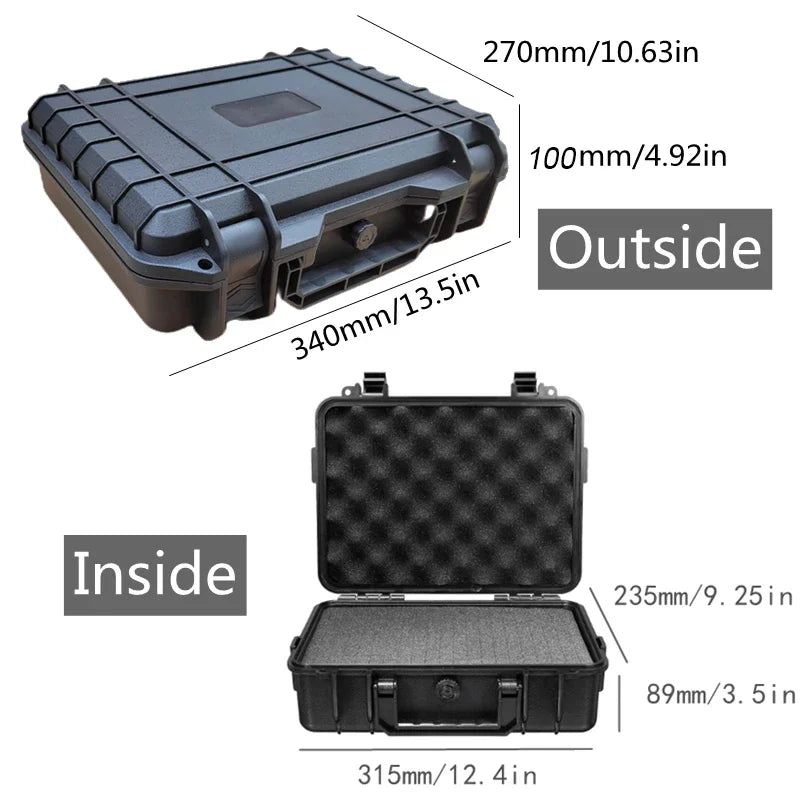 Waterproof Hard Shell Tool Box Pelican Style ABS Case for Mechanics Heavy Duty Equipment Storage Organizer with Lock Hard Shell