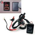 12V/24V Fit for Toyota Spade 2012-2016 LC76 2019-2024 Car Dual QC3.0 USB TYPE C PD Charger Socket Adapter Orange LED
