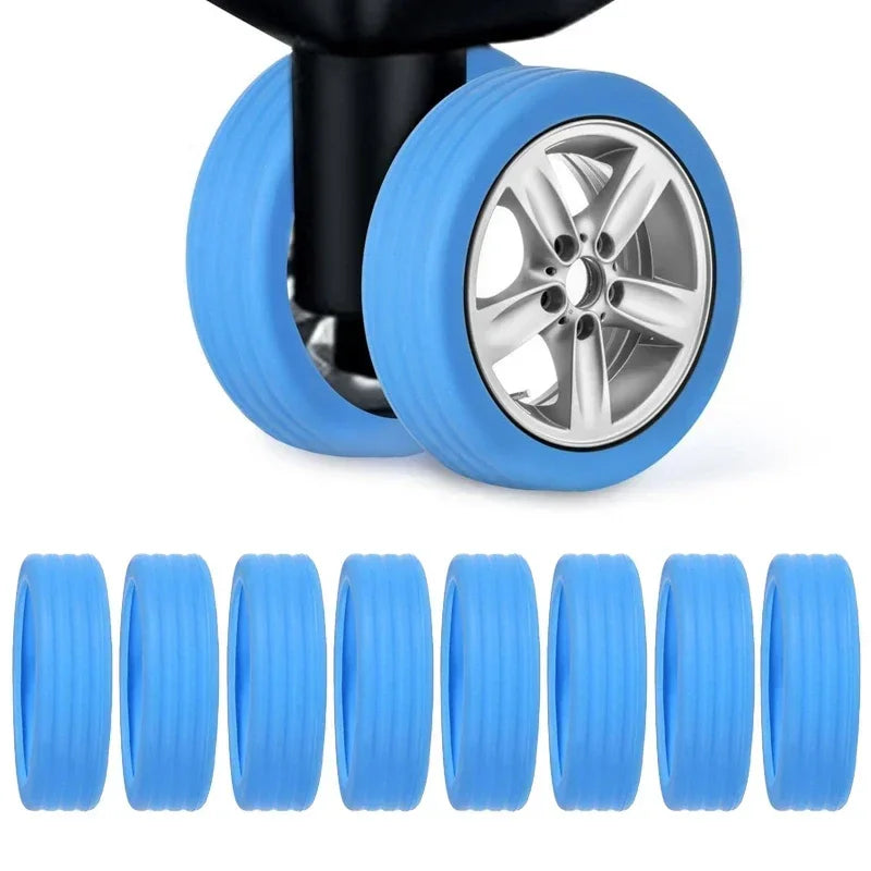 8 Pcs Silicone Wheels Protector Suitable for Two-wheeled Luggage Reduce Noise Silent Caster Sleeve Suitcase Accessories