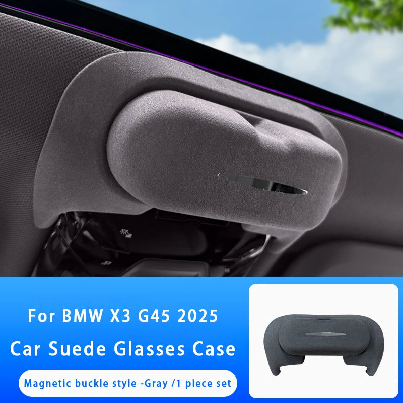 Car Sunglasses Holder Suede Glasses Case Sunglasses Storage Box For BMW 3 5 Series X1 X3 X5 X6 X7 G20 G45 G60 G05 G06 G07 U11