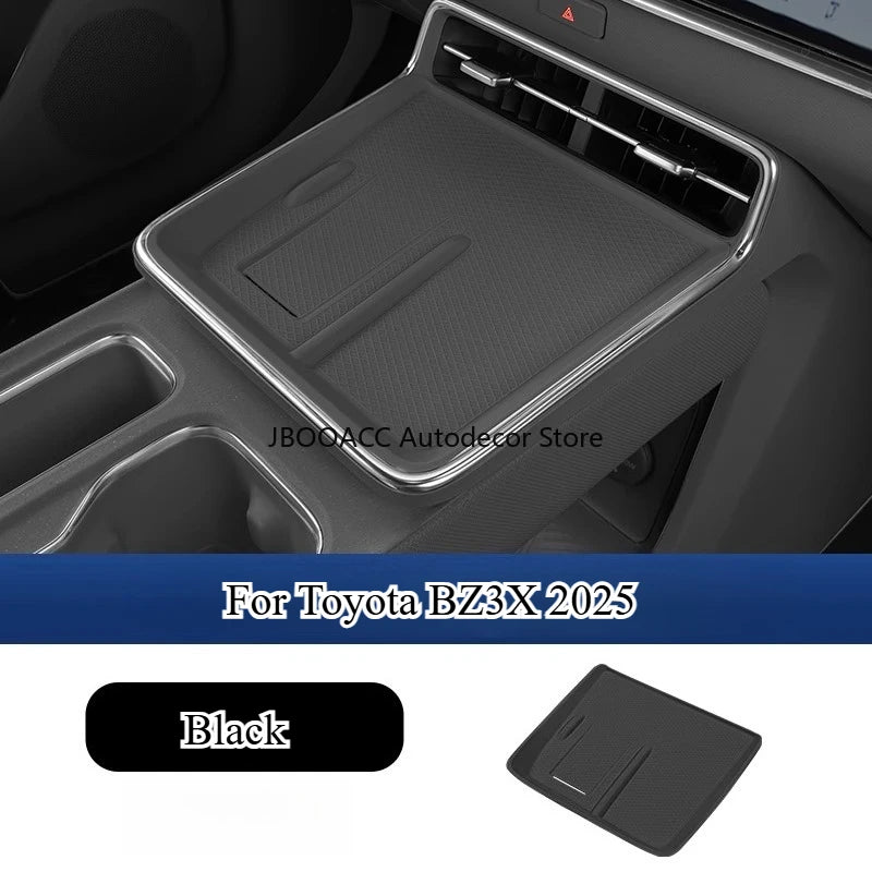 For Toyota BZ3X 2025 Car Center Console Anti-Slip Mat Wireless Charger Soft Silicone Pad Phone Holder Protector Charging Storage