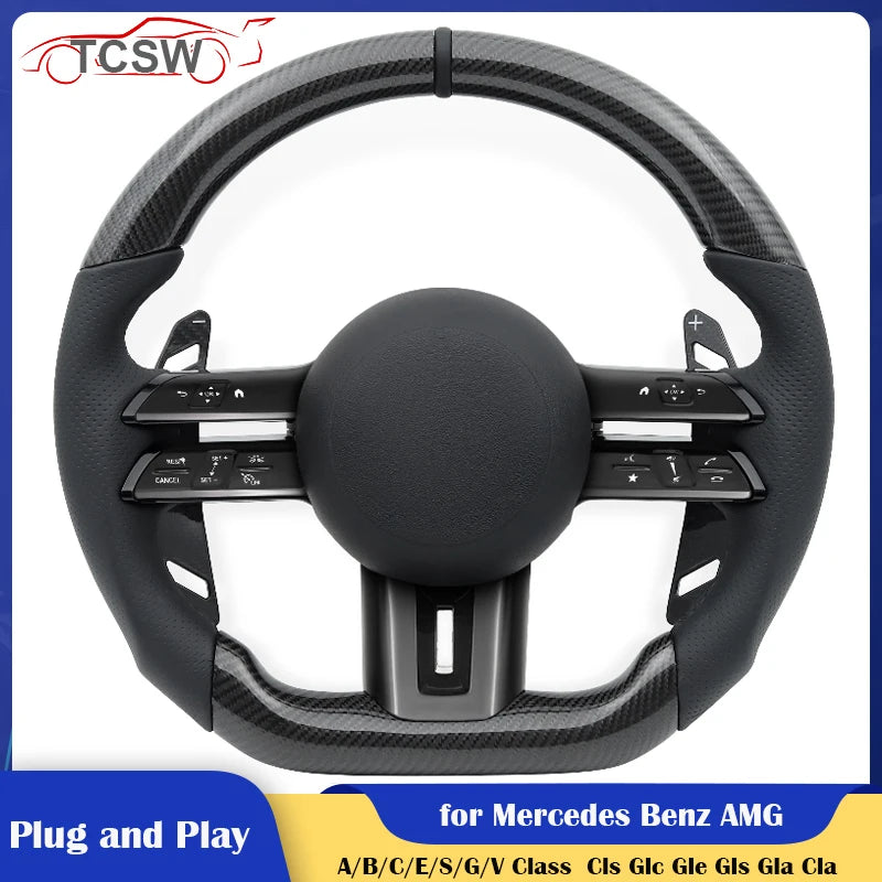 Upgrade Carbon Car Steering Wheel for Mercedes Benz AMG W204 W205 W221 W222 E300 Cls Glc Gle Gls Gla Cla Glk G63 GLA45