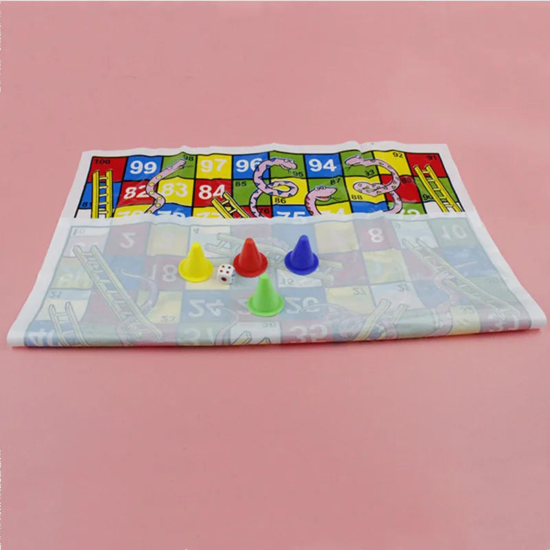 Funny Snakes and Ladders Chess Games Educational Foldable Chessboard for Kids Children Toys Board Game for Party Birthday Gifts